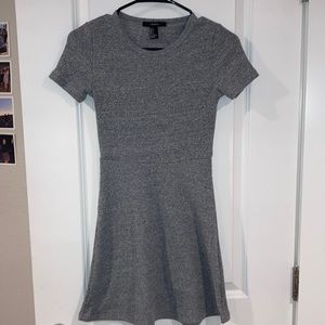 Gray ribbed/knit mini dress